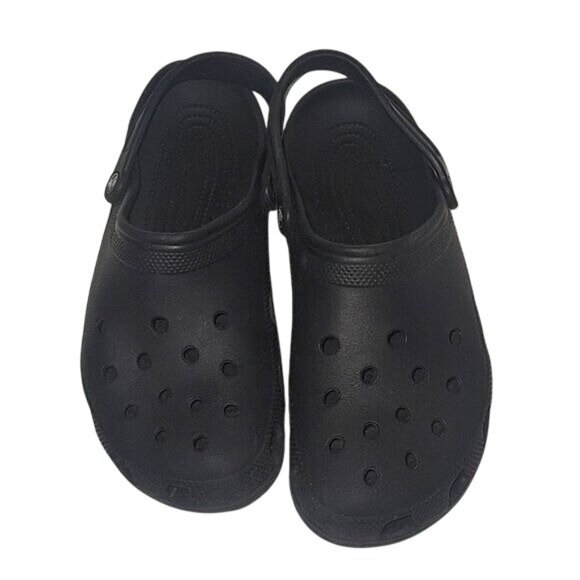 CROCS Mens Black Classic Clogs 12 lightweight comfort athleisure - Picture 1 of 6